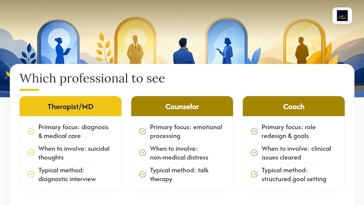 When to Seek Professional Help for Burnout or Exhaustion — overview diagram