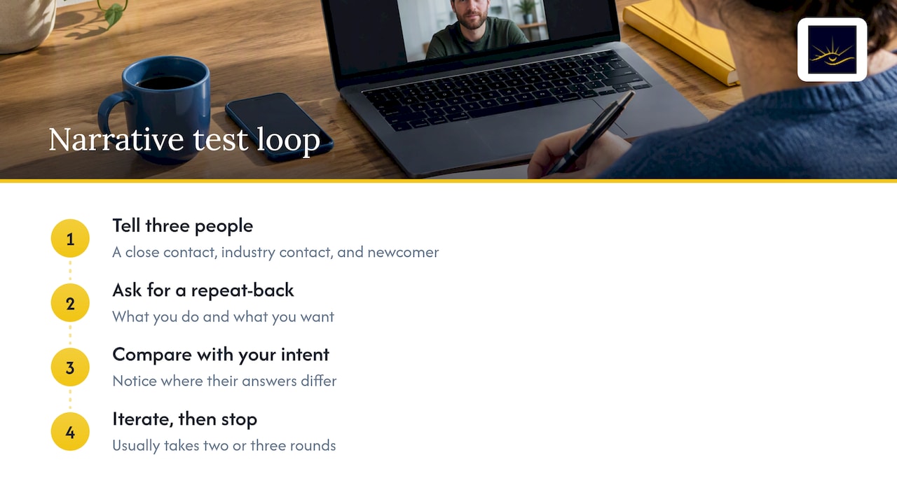 Three-audience feedback loop for narrative testing